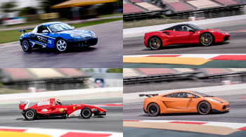 Porsche Boxster Cup, Ferrari 488, Fórmula y Lamborghini Gallardo en circuito
